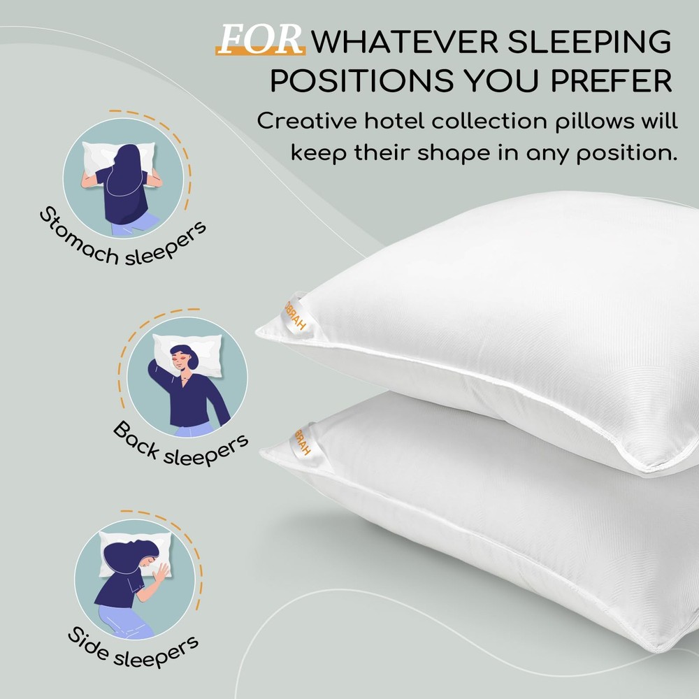 HARBOREST Bed Pillows Standard Size Set of 2 - (Pack 2), Classic