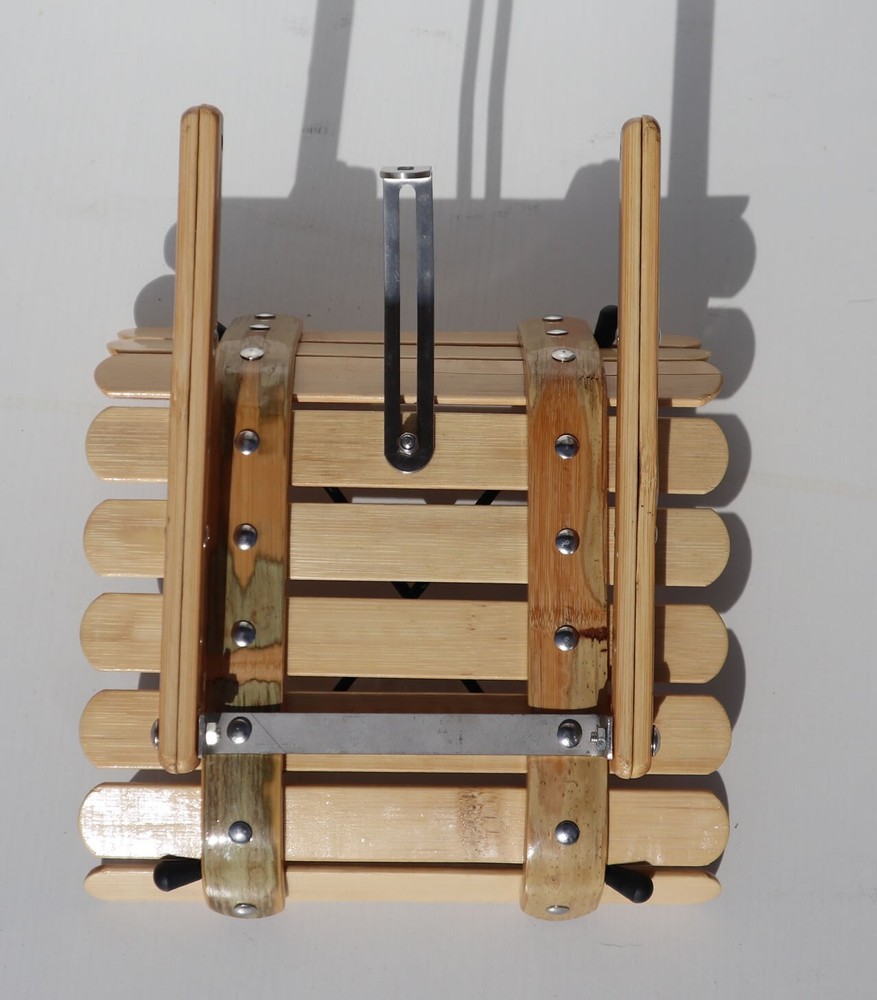 Custom Bamboo Bicycle Front Rack With Bungee Cords
