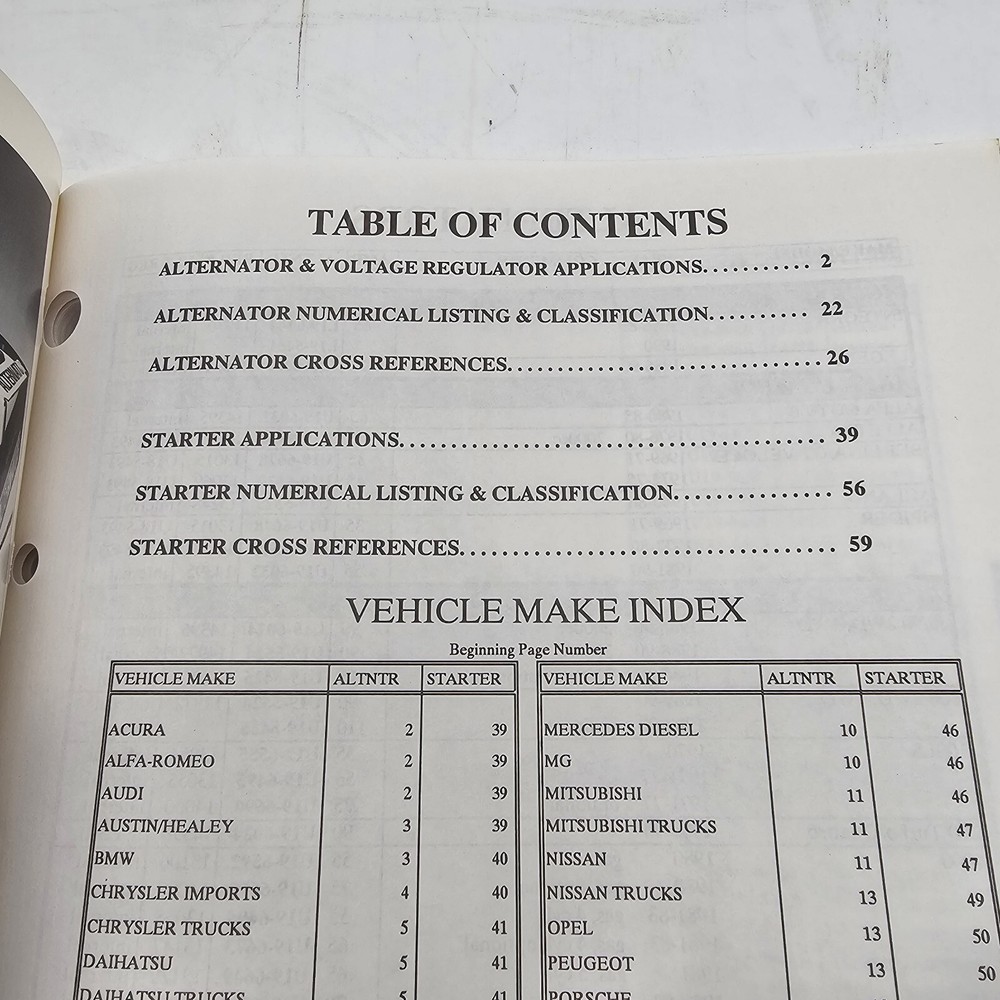 1992 Lazorlilte Aternator & Starter Parts Catalog