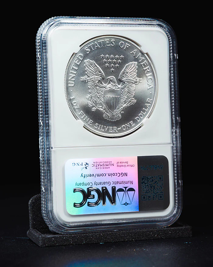 1994 Silver Eagle | Mint Error MS69 Obverse Struck Thru