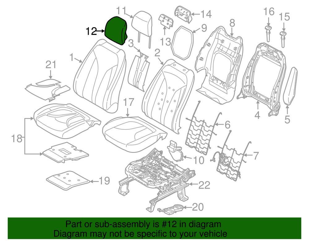 Genuine Ford Cover Headrest Roll Type EJ7Z-78610A62-BF