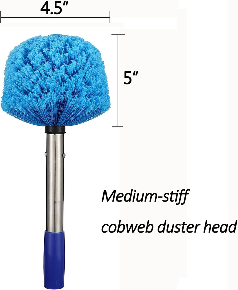 Duster, Cobweb Duster with Extension Pole, Medium Stiff Bristles Cobweb Duster H
