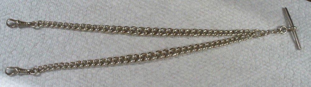 Sterling silver prince albert watch chain