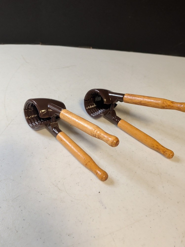 2 Vintage Heavy Duty Walnuts Pecans Cone Nut Cracker Bottle Opener