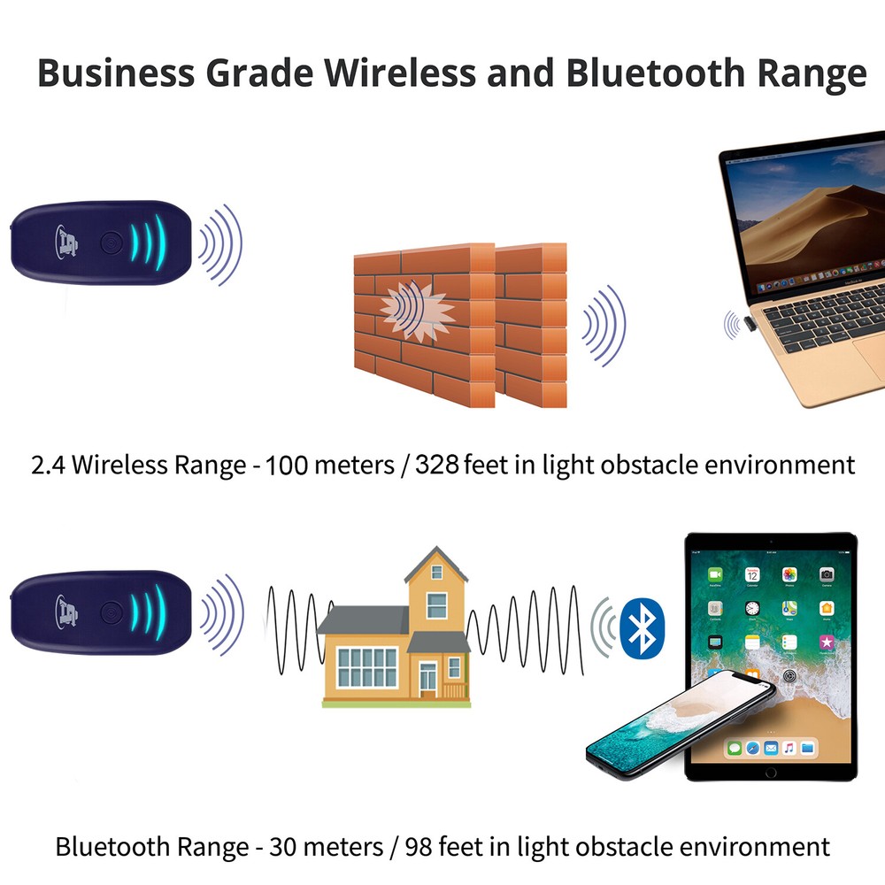Portable Mini Wireless Bluetooth Barcode Scanner Rechargeable 1D EAN-UPC Reader
