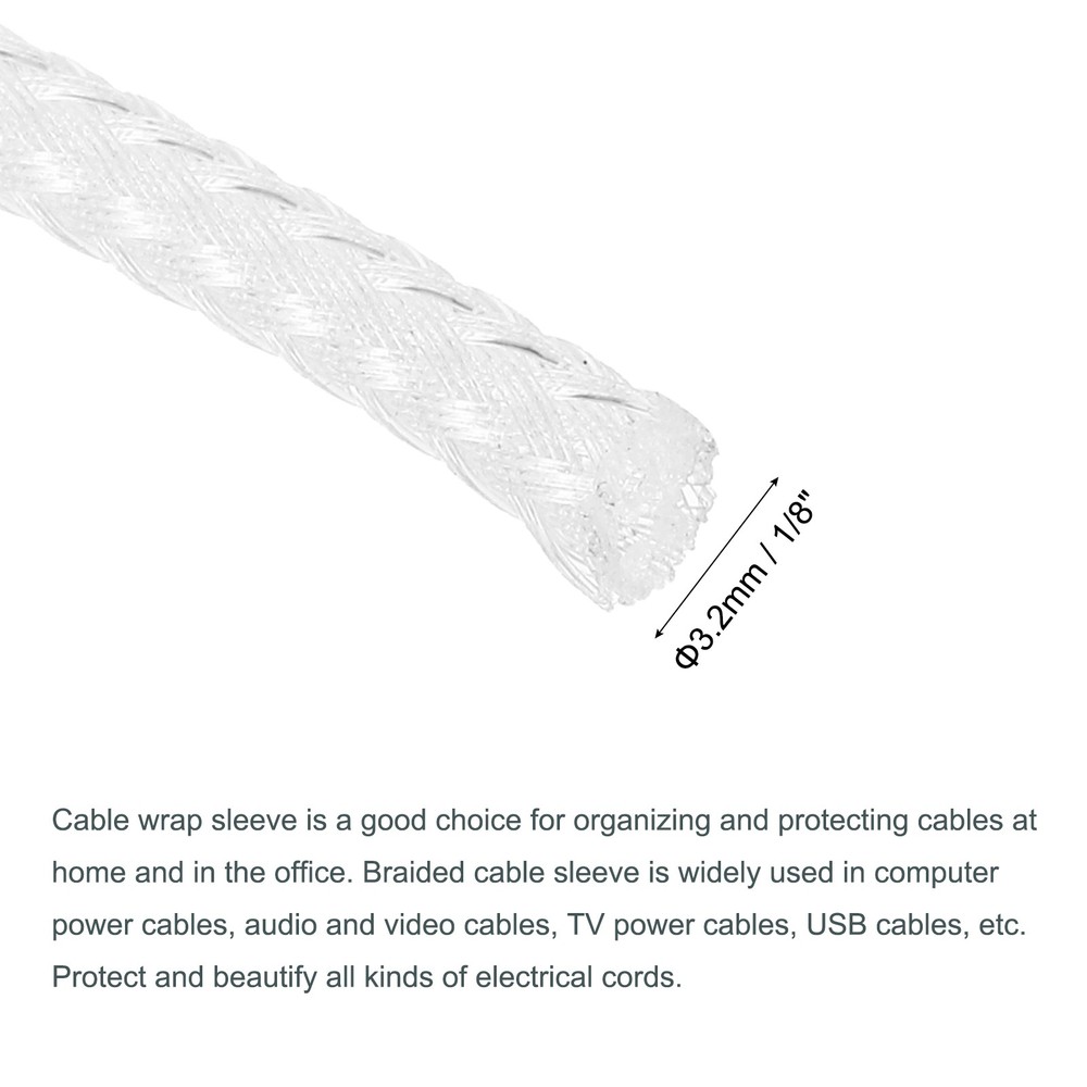 Expandable Sleeving 1/8-inch 100ft Cable Sleeve Clear