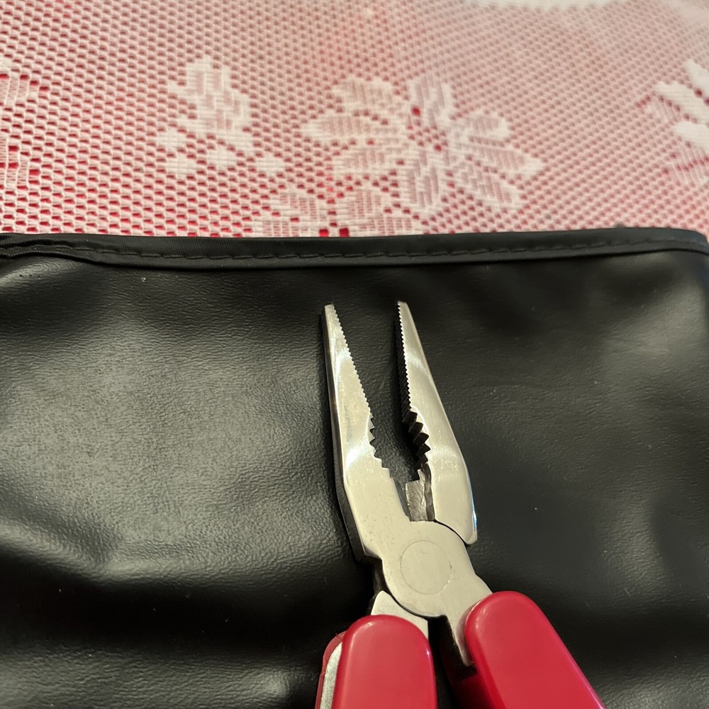 Multi Tool 8 Blade Pocket Knife Red Handle Black Sheath NIB