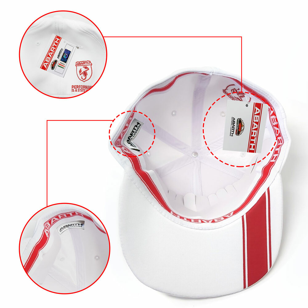 Abarth Hat White Flat Visor