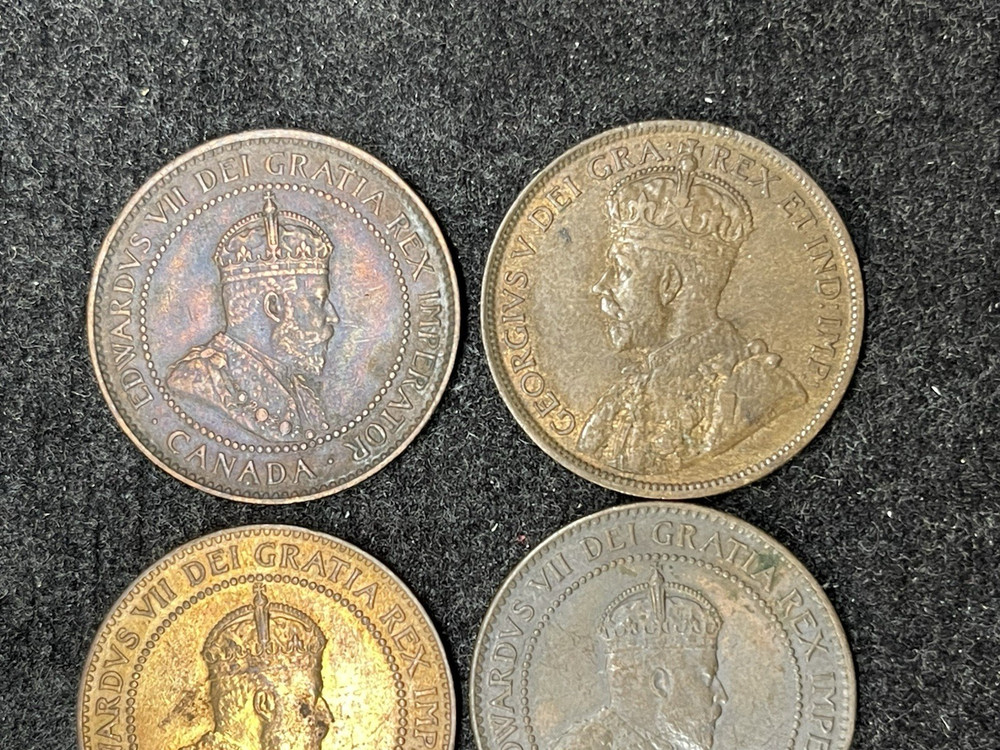Early Canada Large Cent 4 Coins Lot Great Condition High Value