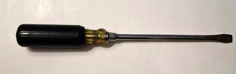 M KLEIN & SONS SCREWDRIVER 602 3/8 X 8" FLAT BLADE RUBBER/PLASTIC HANDLE
