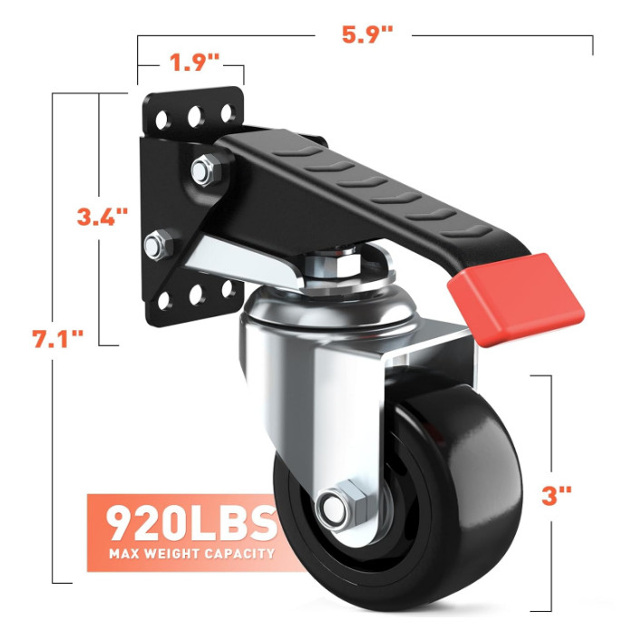 Workbench Casters Kit 920 Lbs Retractable Casters Heavy Duty Bench Caster Wheels