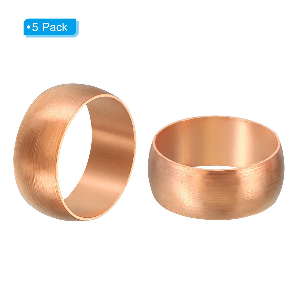 5pcs 15mm Compression Sleeves Ferrules Copper Ferrule Compression Fitting