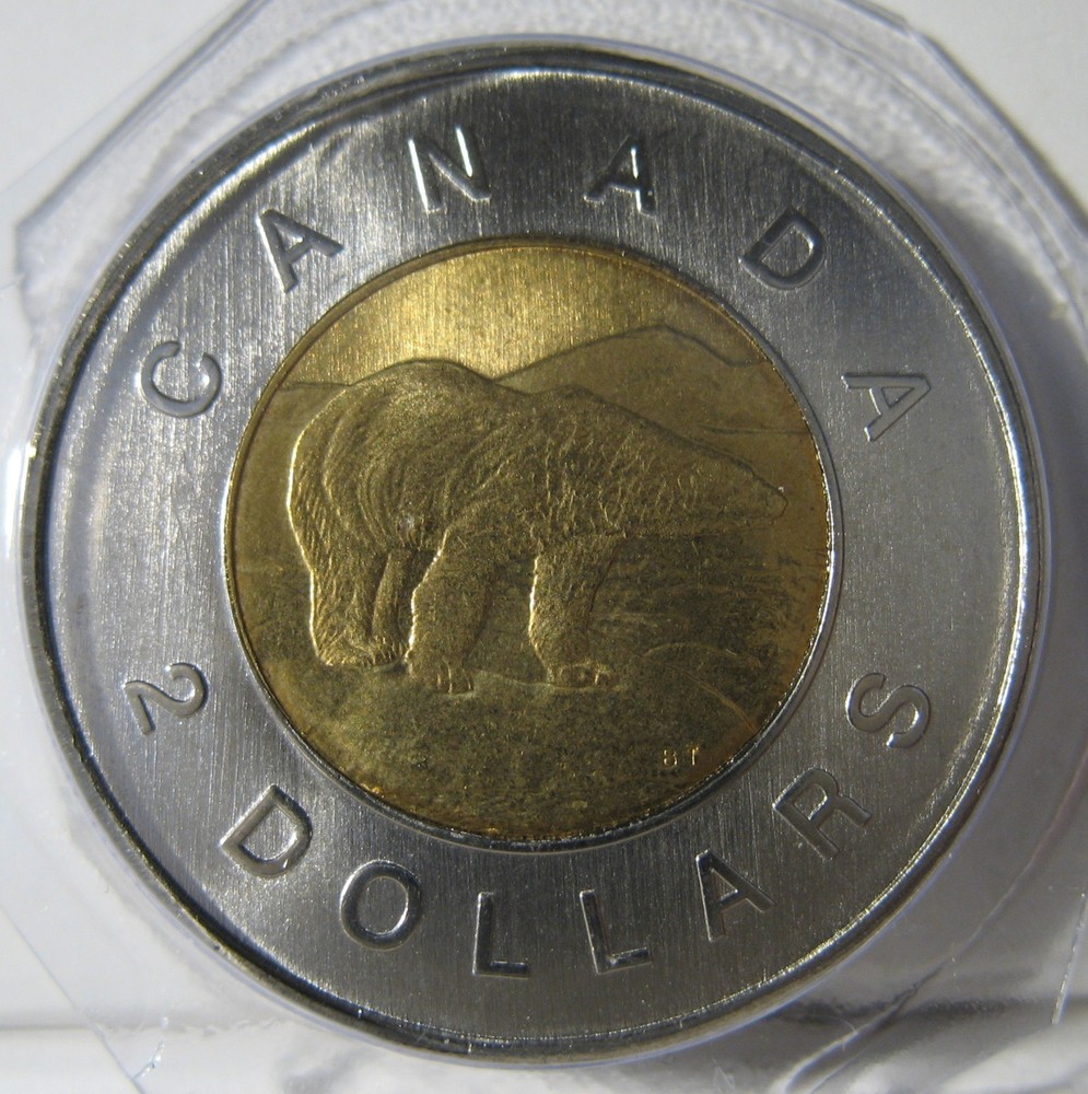Canada 2010 $2 Polar Bear ( 14 Serrations ) Type BU Sealed in Original Plastic