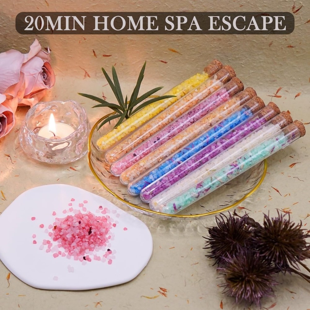 Relax Bath Salts- 8 Pack Epsom Salts for Soaking, Aromatherapy Bath Spa Set, ...