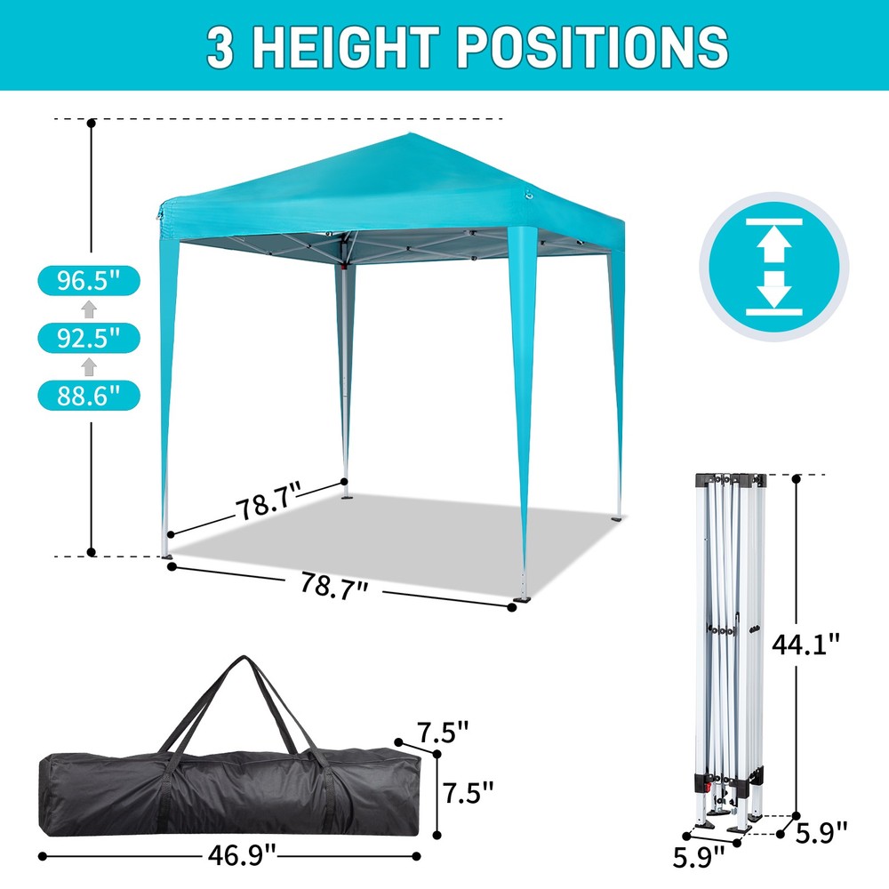 6.5X6.5FT Two Doors & Two Windows Practical Waterproof Right-Angle Folding Tent