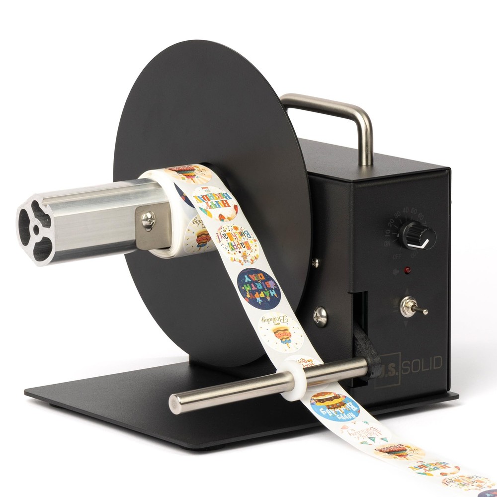 U.S. Solid Automatic Label Rewinder 7 in Roll Diameter 4.1 in Width