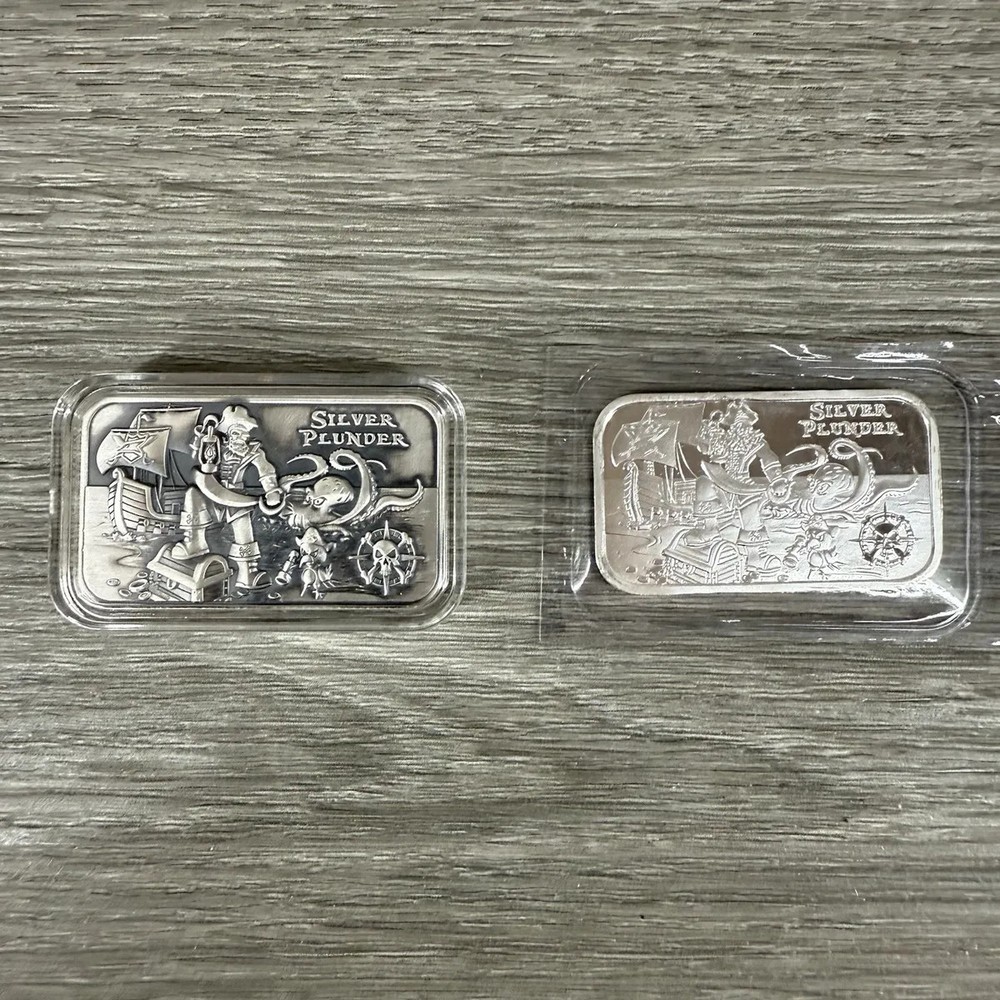 POSTAL EXPRESS SILVER PLUNDER 2 OZ AND 1 OZ #RD SILVER BARS