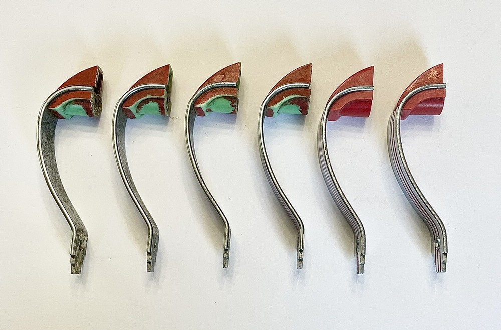 Antique Original Art Deco Skyscraper Chrome Cabinet Drawer Pulls Handles Knobs 6