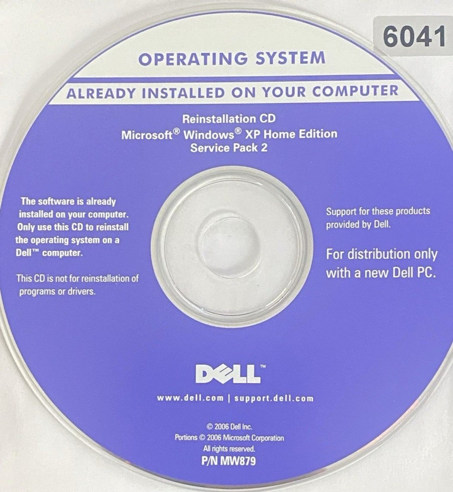 VINTAGE SOFTWARE | MICROSOFT WINDOWS XP HOME EDITION - SP2 | DELL DVD