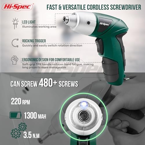 3.6V Cordless Electric Screwdriver Set with Interchangeable Bits Green