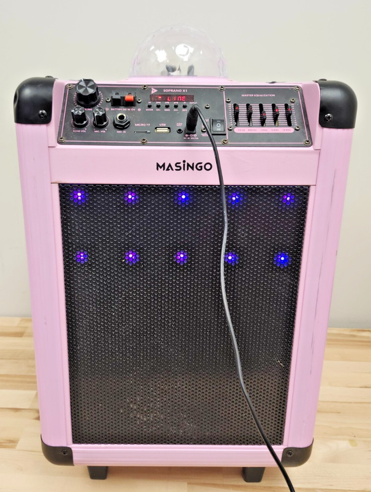 Portable Karaoke Microphone Machine Speaker Disco Ball Bluetooth Singing System