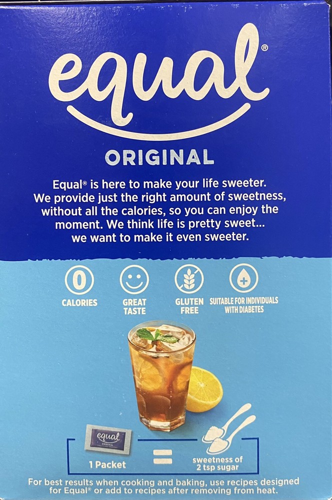 3x EQUAL ORIGINAL Zero Calorie Sweetener 250 Count Packets 8.8 oz Box - 3 PACK