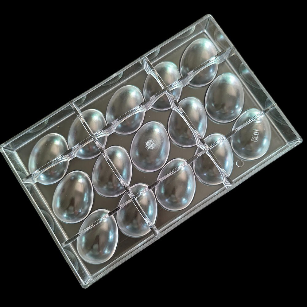 15 Cavity Easter eggs Polycarbonate Chocolate Mold 26g Candy Plastic Mould