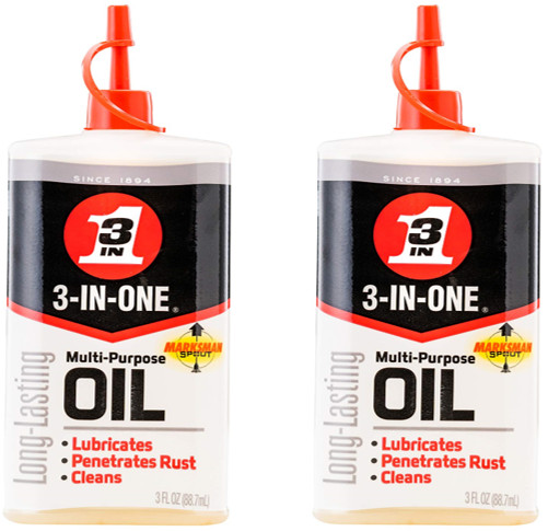 3-in-One Multi-Purpose Long Lasting Lubricant Oil, 3 oz, 2 Pack