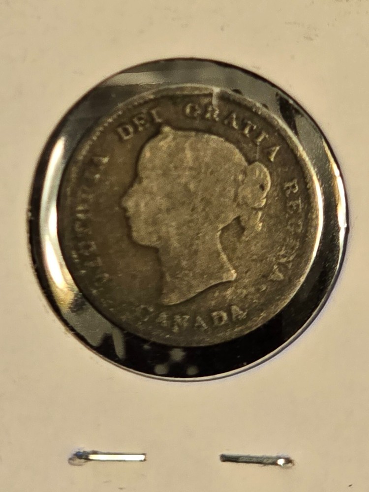 1901 Canada 5 Cents Silver Foreign Coin