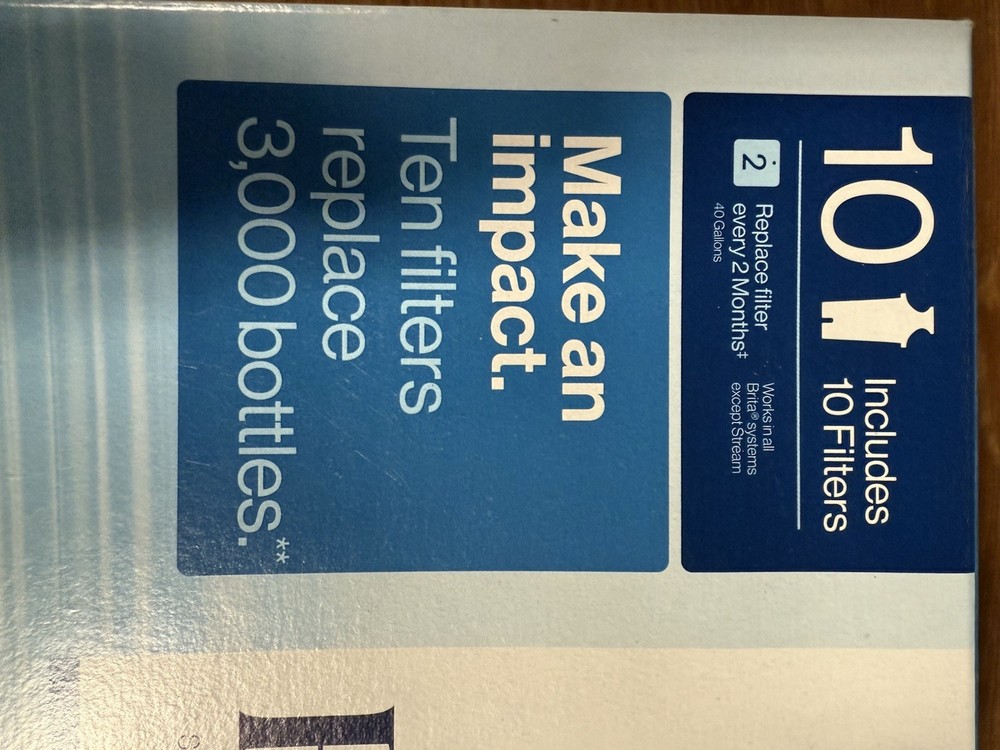 Brita 987554 Pitcher Replacement Filters - 10 Pack- Damaged Box- See Pictures