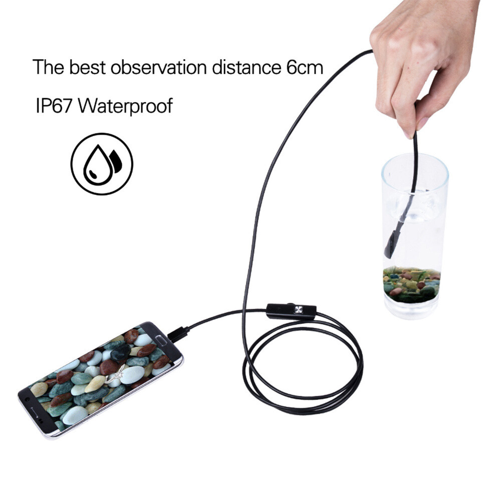 USB Snake 6LED Endoscope Borescope HD Inspection Camera Scope for Android Type C