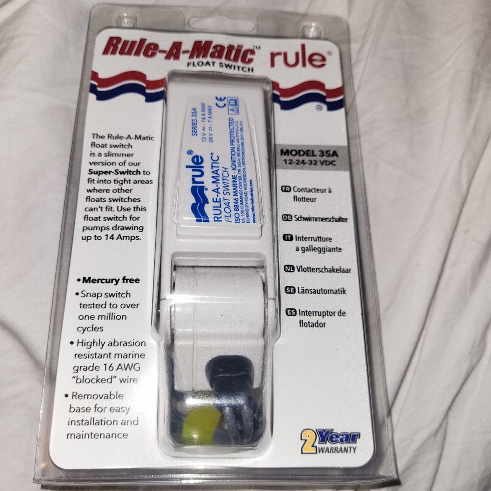 Rule-A-Matic Model 35A Float Snap Switch up to 14A Marine Boat Bilge Pump New