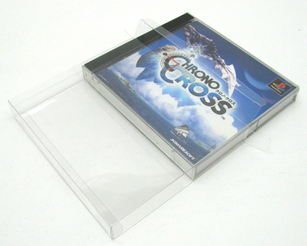 5x SONY PS1 JAPAN OVERSIZED IMPORT CIB - CLEAR PROTECTIVE BOX PROTECTOR SLEEVE