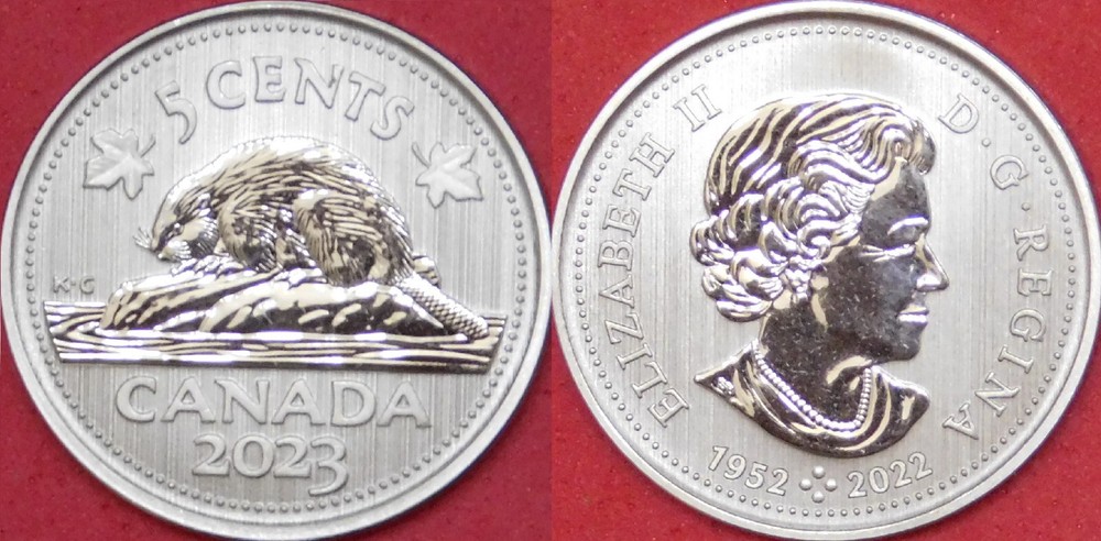 Specimen 2023 Canada 5 Cents From Mint's Set