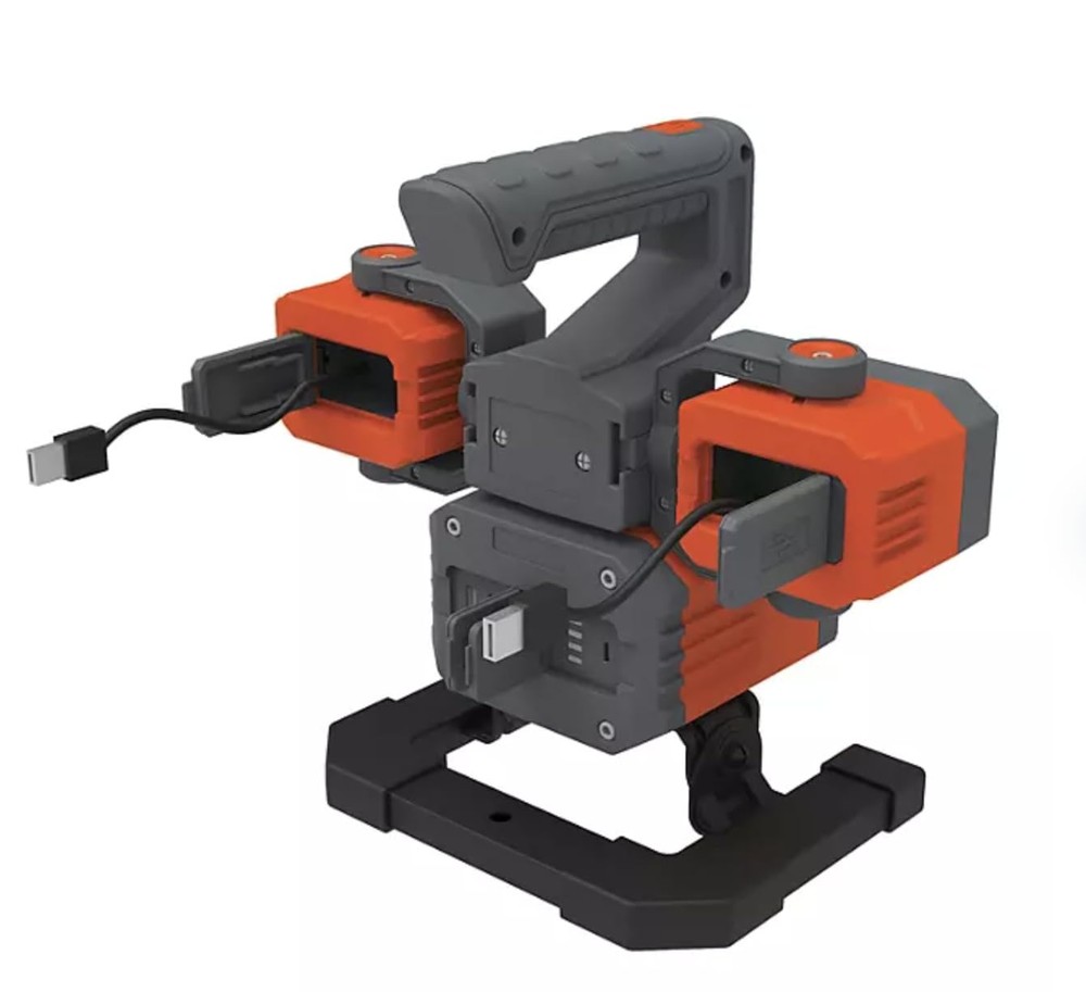 2000 Lumens Rechargeable LED Worklight & Spotlight, Black/Orange, ep360