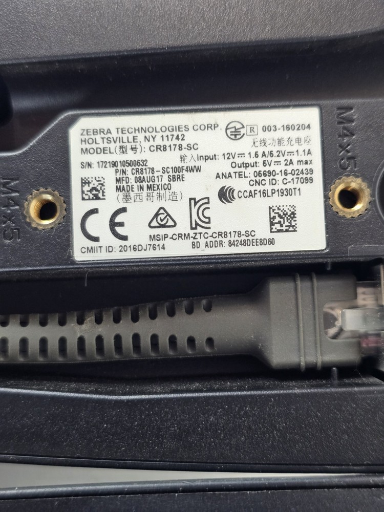 ZEBRA DS8178 Wireless Bar Code Scanner + CR8178-SC Charging Cradle + USB Lot 3