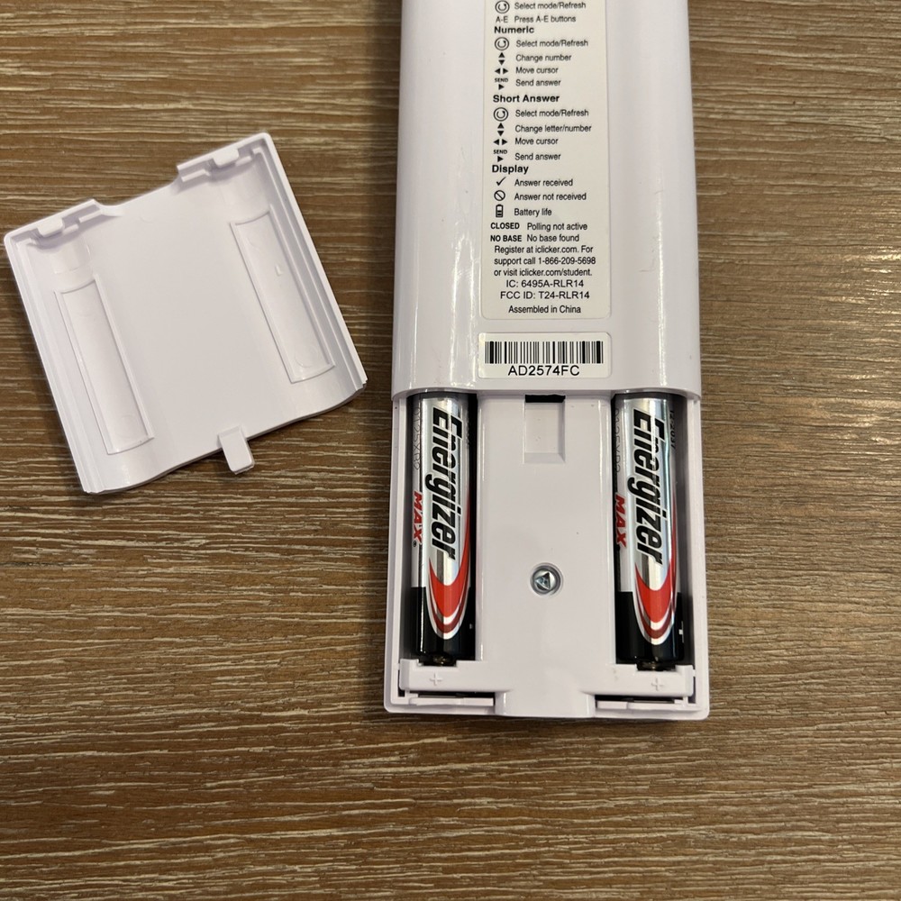 iClicker 2 Student Remote Classroom Response Control Powers On/Not Tested