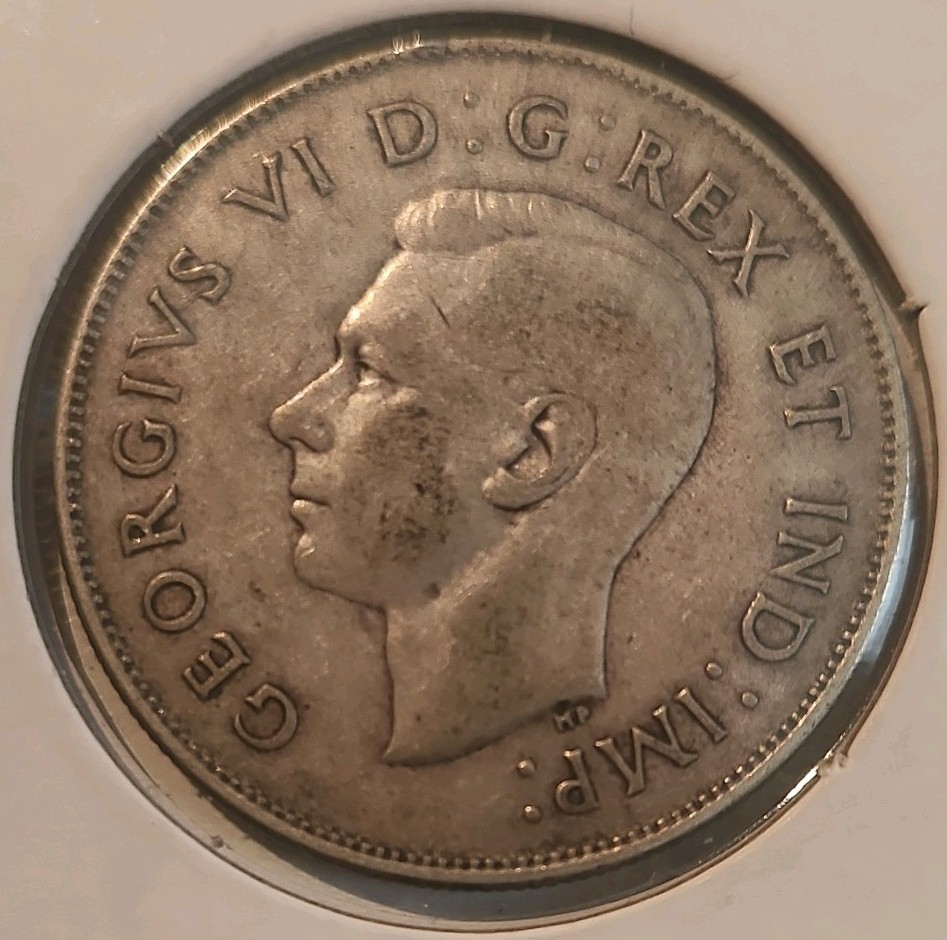 1943 Canada 50 Cents – George VI – 80% Silver – Circ