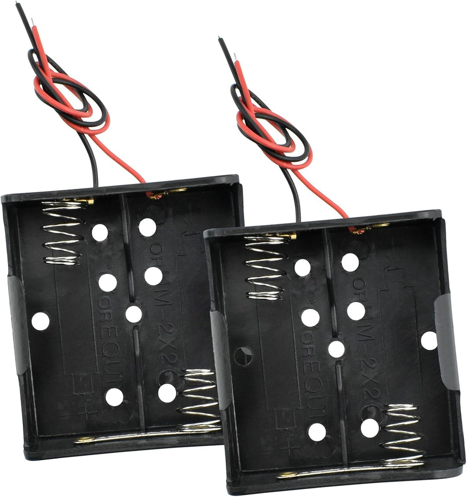 2-Pack 2X C Cell Battery Holder 3V C Size Battery Case Box with Wire Leads