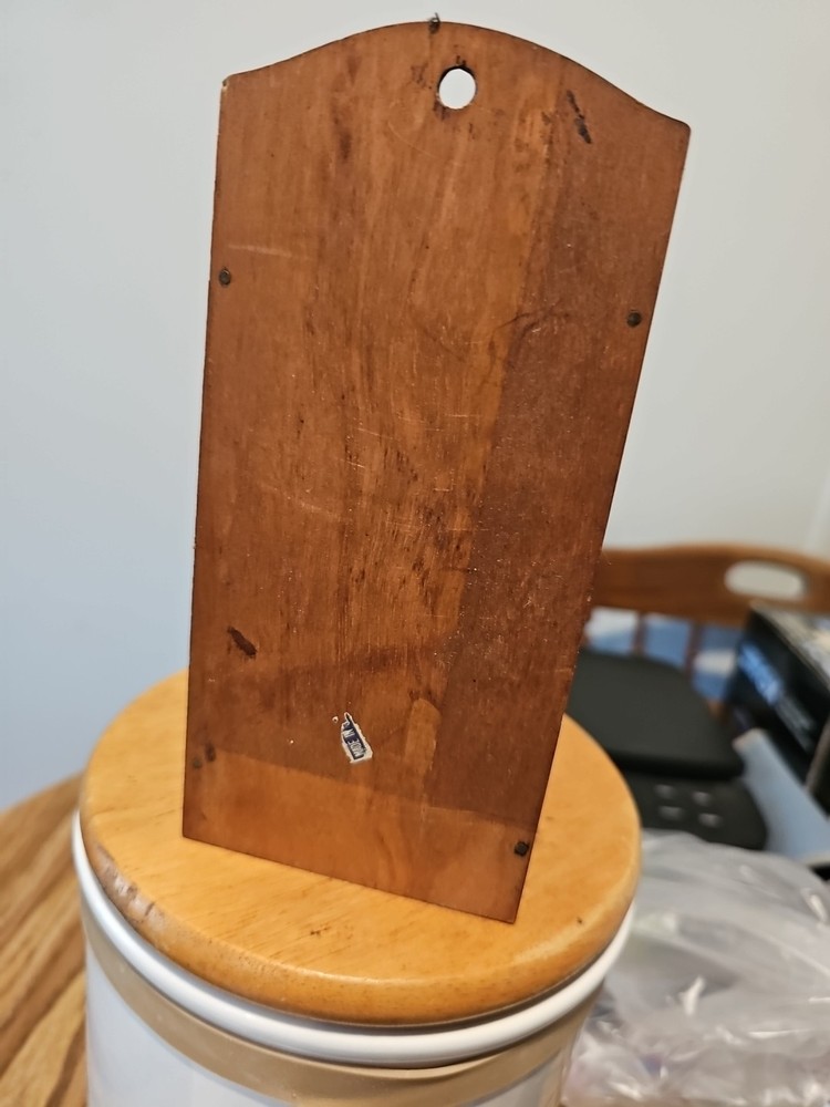 Vintage Wood Match Holder Eagle On Front.