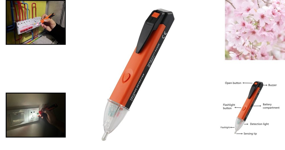 Multi-Functional Non-Contact Voltage Tester: 60V-1000V, Light & Buzzer Included