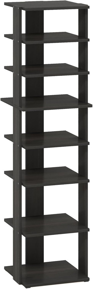 Espresso 8-Tier Vertical Shoe Rack - Space Saving Free Standing Tower