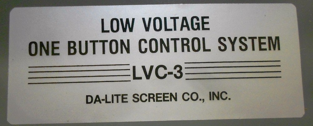 DA-LITE ONE BUTTON LOW-VOLTAGE CONTROL SYSTEM LVC-3 5 AMP VOLTS 115 HZ60