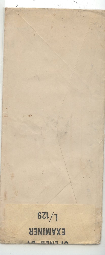 Ceylon  long  censor cover  to  England