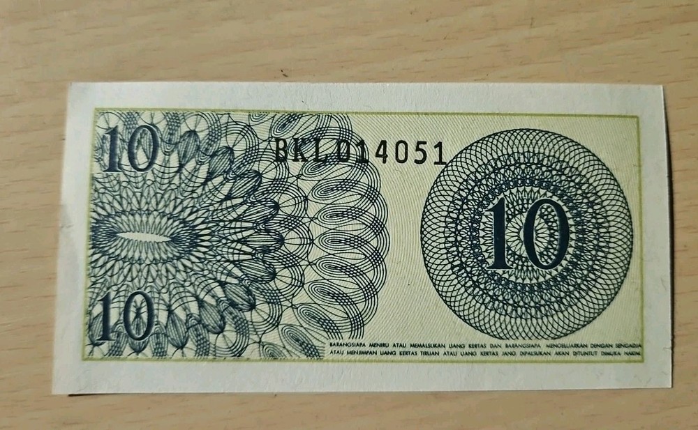1964 Indonesia 10 Sen Note