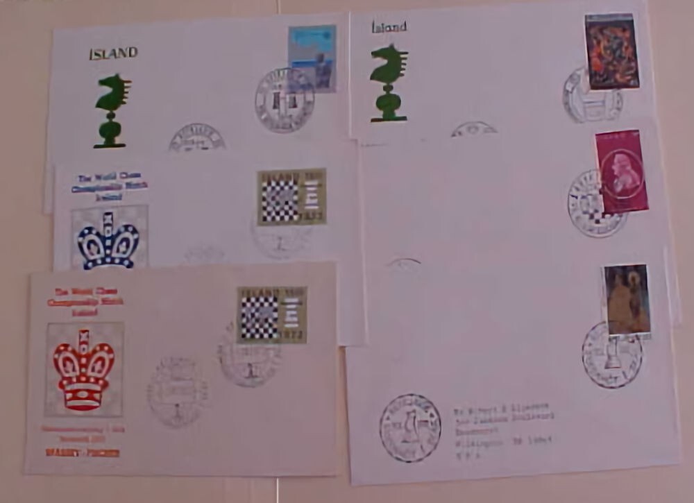 ICELAND  CHESS 6 DIFF.    4 ARE CACHET UNADDRESSED