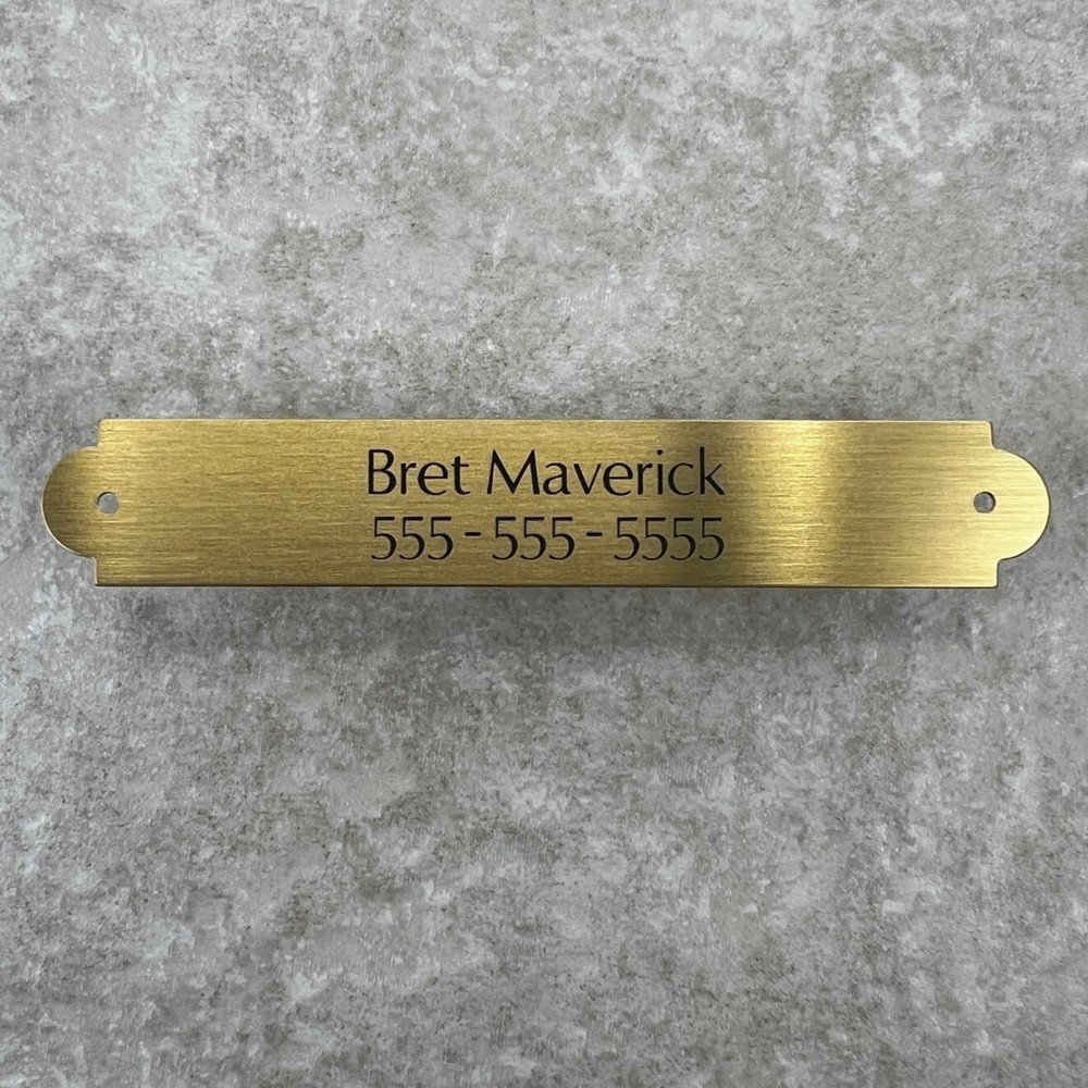 Custom Engraved Tags Personalized NAME PLATE Stained BRUSHED BRASS EXTRA LARGE