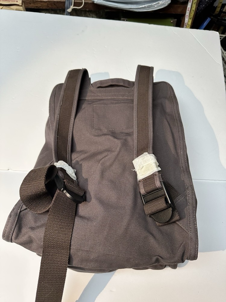 Earthbound Trading Co. Backpack Brown Canvas Adjustable Straps Wide Bottom