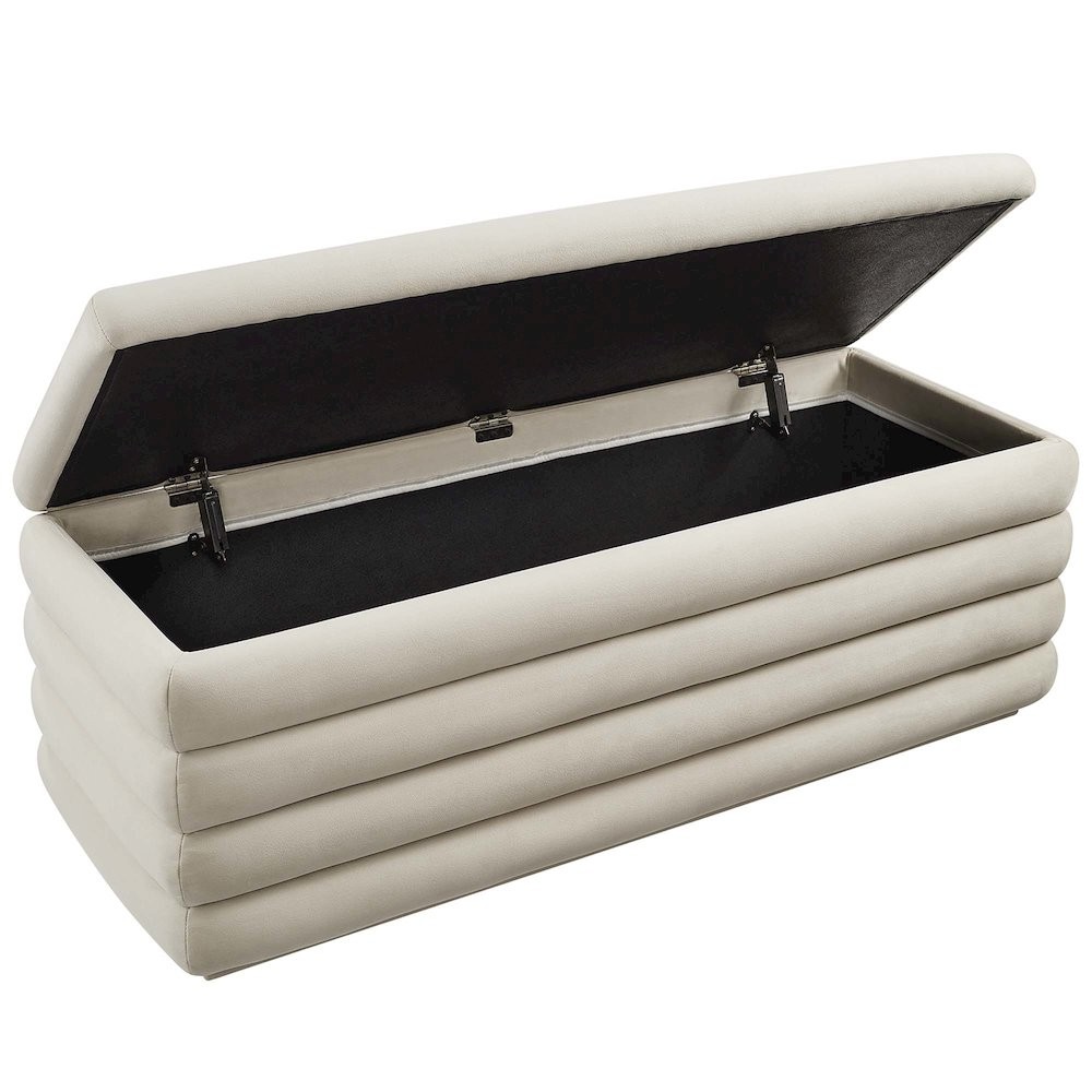 Mezzo Upholstered Performance Velvet Storage Bench
