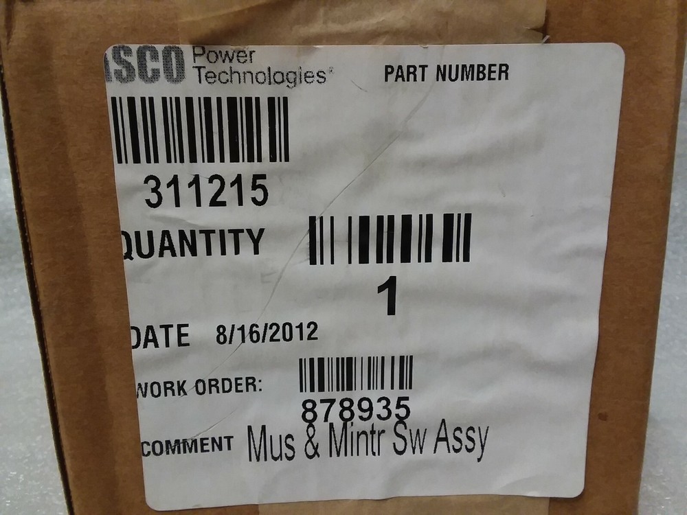 Asco 311215 Switch - Mus & Mintr SW Assy